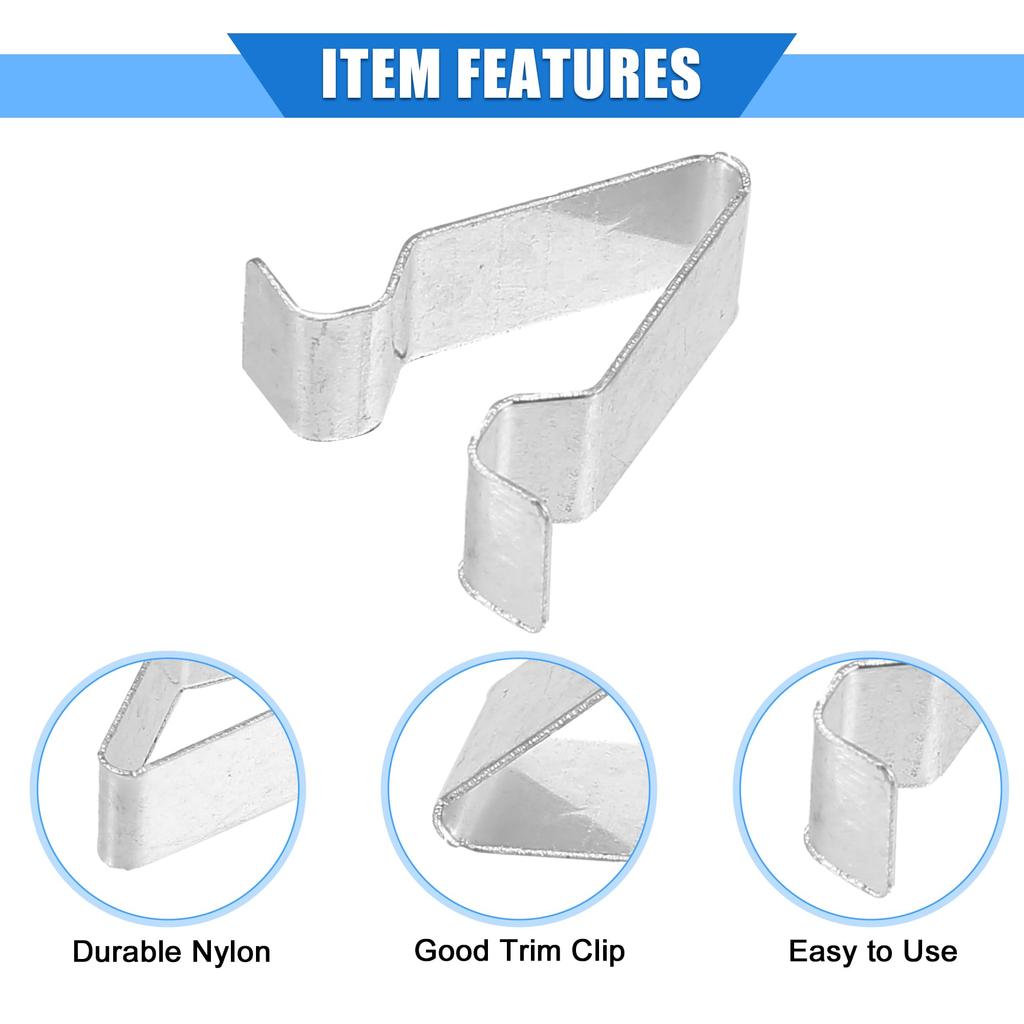 VekAuto Trunk Tail Panel Windshield Pillar Trim Clip Fender Fastener Rivet Retainer Fits VW Golf 2015-2021 Silver Tone Metal 10pcs