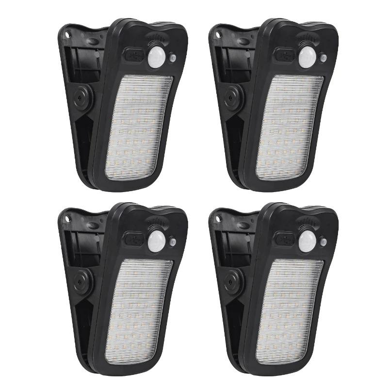 Solar Lights Outdoor Motion Sensor Lights with Clip IP44 Waterproof Wireless LED Spotlight for Fence Wall Pathway Garden Camping