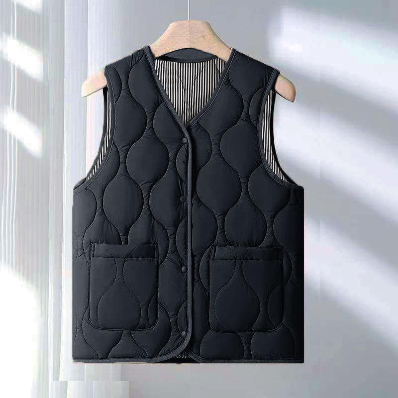 Premium Quilted Vest Button Model, Autumn and Winter Windproof, Cold and Warm Vest Women's Wear Casual Sports
