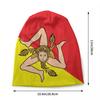 Custom Italian Island Sicily Flag Skullies Beanies Caps Unisex Winter Knit Hat Sicilian Bandiera Bonnet Hats Outdoor Ski Cap