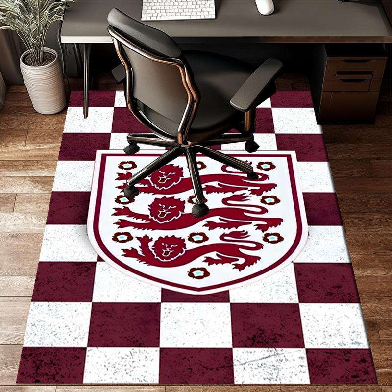 EnglCoat Of Arms Rug for Living Room, Game Rooms, Office, Bedroom, Office Floor Mat Playful Design, fan gifts Christmas decor