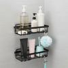 Useful Metal Bathroom Shelf Adhesive Drain Wall Mounted Shelf Removable Space Saving Shower Storage Rack Shower Area