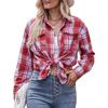 Women's 2024 Oversize Loose Plaid Shirt - European & American Casual Autumn/Winter Fashion