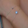 Beixi Women's Light Luxury Silver Bracelet with Aquamarine and Cubic Zirconia