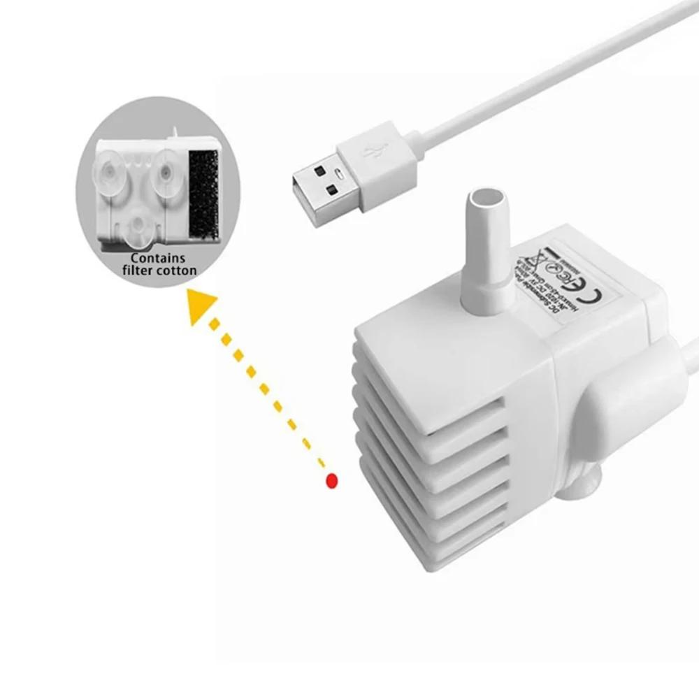 

USB Water Pump LED Light Pet Cat Water Fountain Motor Replacement for Cat Flowers Drinking Bowl Dispenser Pet Accessories