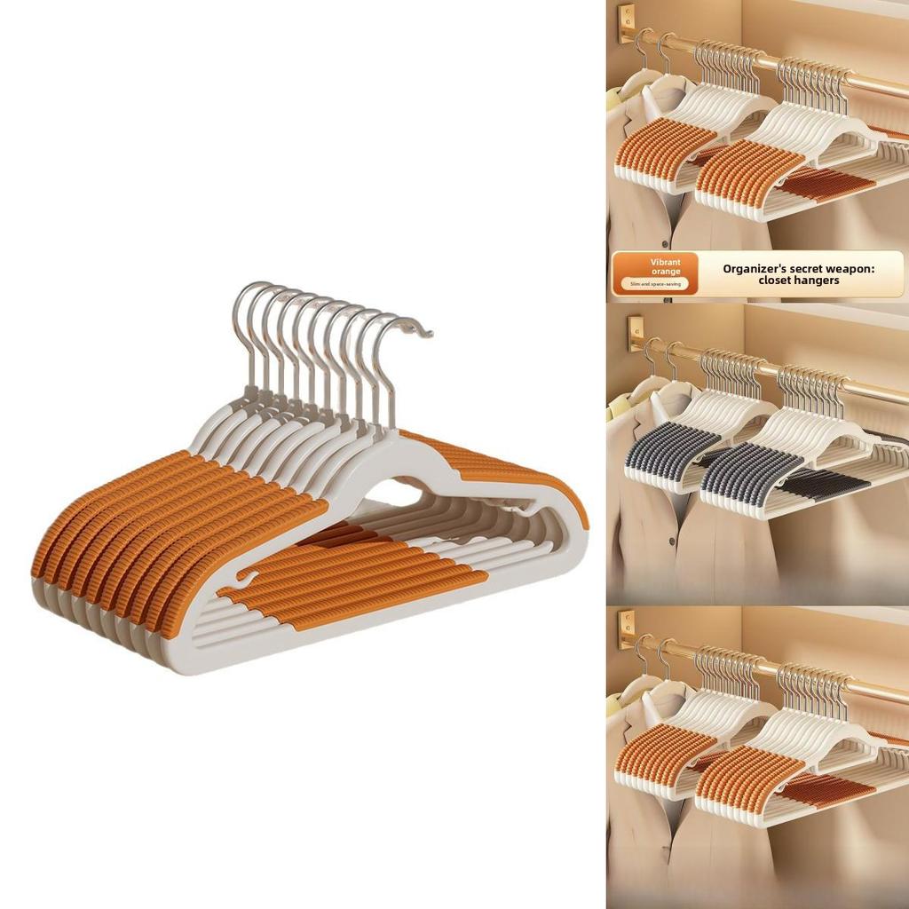 Plastic Dualposition Clothes Hangers With Nonslip Design For Wet And Dry Garments