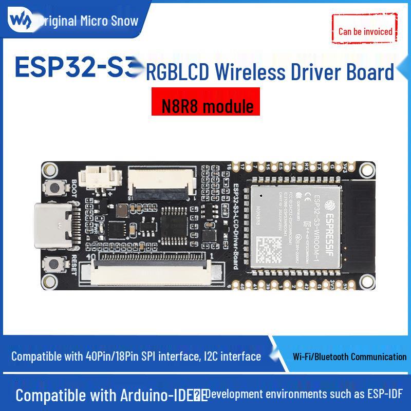 ESP32-S3 LCD Wireless Driver Board with WROOM-1-N8R8 Module for 2.1/2.8/4 Inch Screens