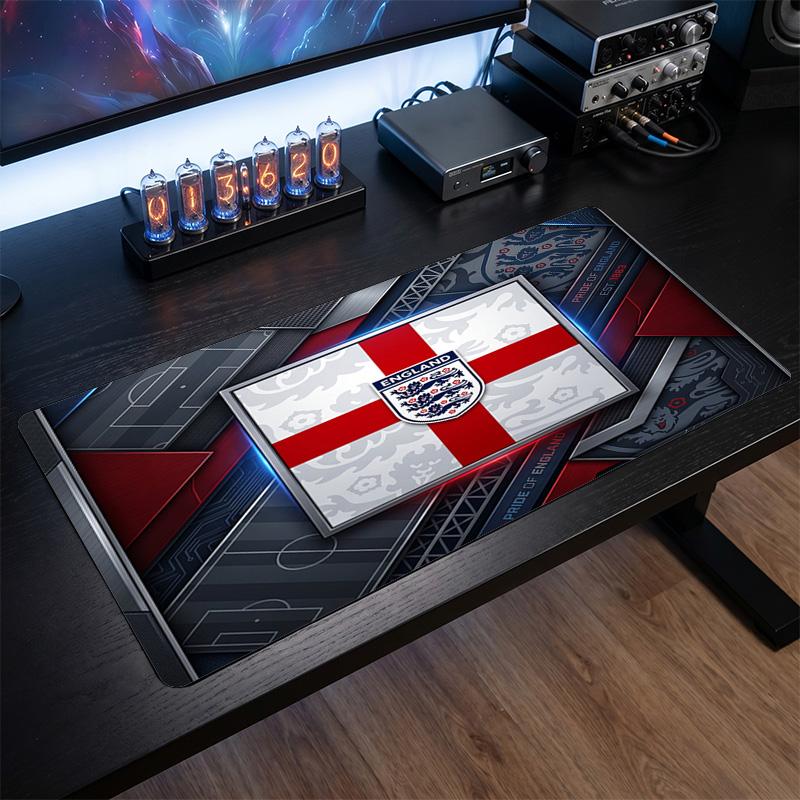 Alfombrilla de ratón con escudo de la selección de fútbol de Inglaterra, Alfombrilla de escritorio extendida de goma antideslizante para juegos, oficina, portátil, regalo para fan
