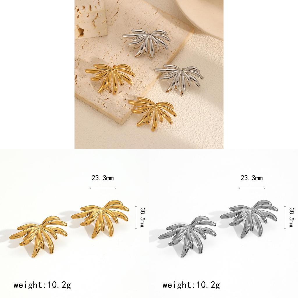 Floral Stainless Steel Earrings For Women With Stylish Spring Accessory