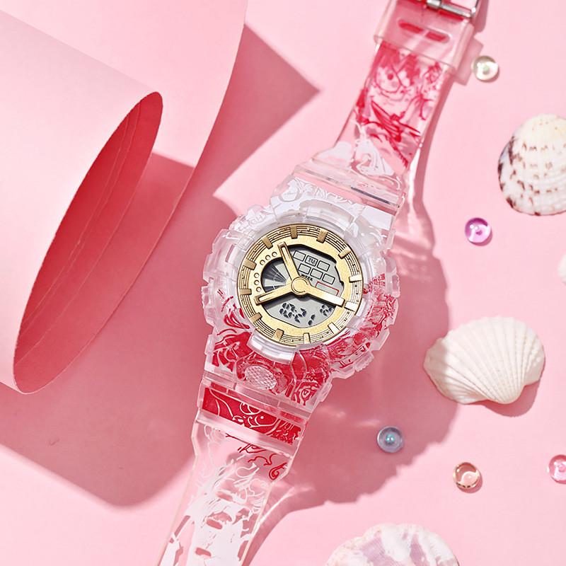 One Piece Childrens Cartoon Digital Wristwatch With Night Light For Kids And Teens