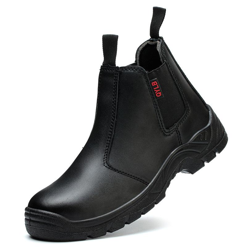 Herrenmode Stahlkappe Arbeitssicherheitsschuhe weiches Leder Arbeitsschuhe Werkzeugbau Sicherheit Chelsea Stiefeletten Schutzschuhe