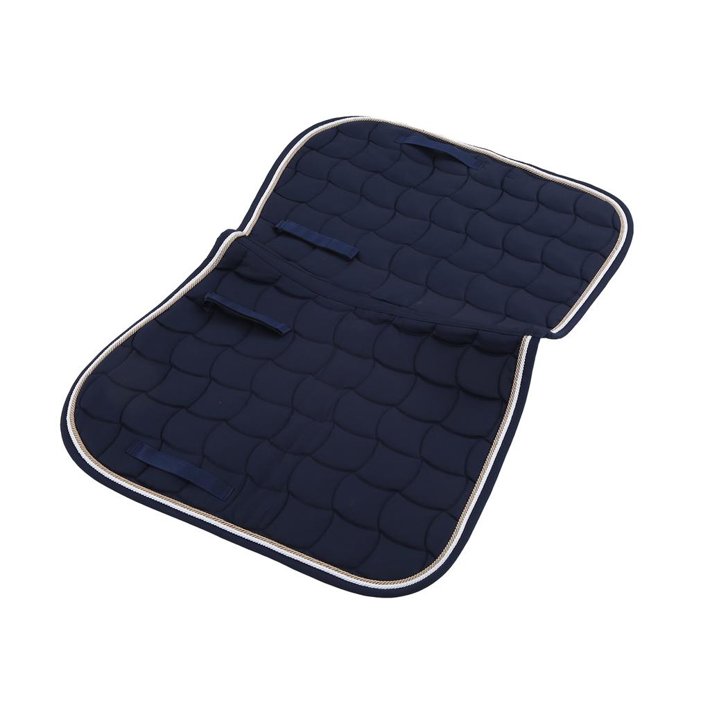 Saddle Pad Soft Breathable All Purpose Double Rope Saddle Pad with Hand Strap and Girth for HorsesDark Blue