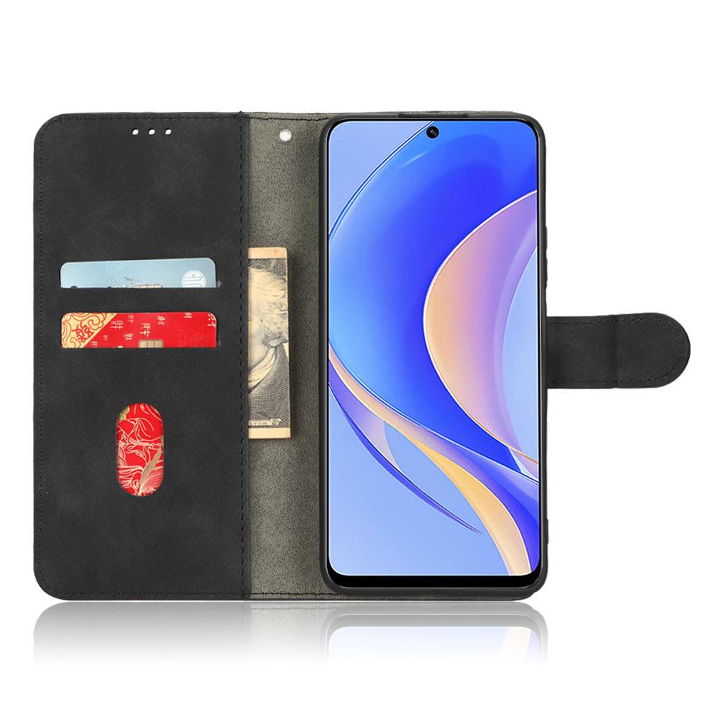 

For Huawei nova Y90 4G Skin-touch Feeling PU Leather Wallet Case Foldable Stand Anti-drop Phone Cover Black