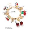 Fashion Personality Wind Cherry Alloy Peach Heart Bow Pendant Adjustable Bracelet Women's Creative Versatile Jewelry