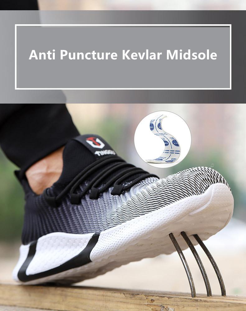 breathable safety shoes man Security-Protection lightweight safety work sneakers anti puncture work safety boots for men women
