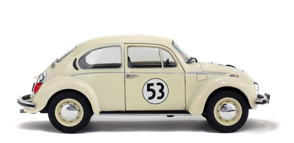 SOLID O Beetle Volkswagen Diecast Car S1800505 Beetle Harvey White 1/18