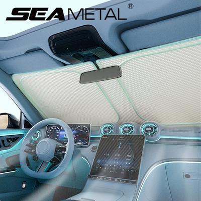Car Sunshade Front Windshield Sunshade Cover Car Interior Sunshade Baffle Sun Protection Heat Insulation Sunshade Curtain