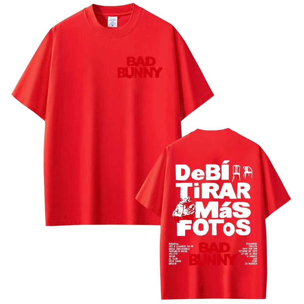 Bad Bunny Tour Debi Tirar Mas Fotos DTMF Merch T-Shirts Men Fashion Pop Music Fans Gift Short Sleeve T-shirt