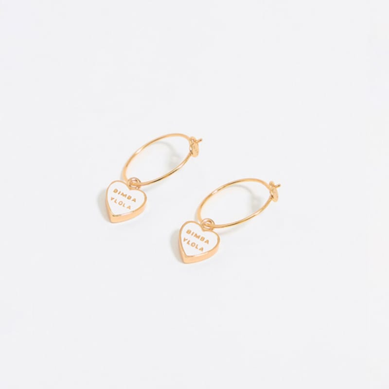 BIMBA Y LOLA Hjärta Logotyp Creolörhängen B255AIW003IVF