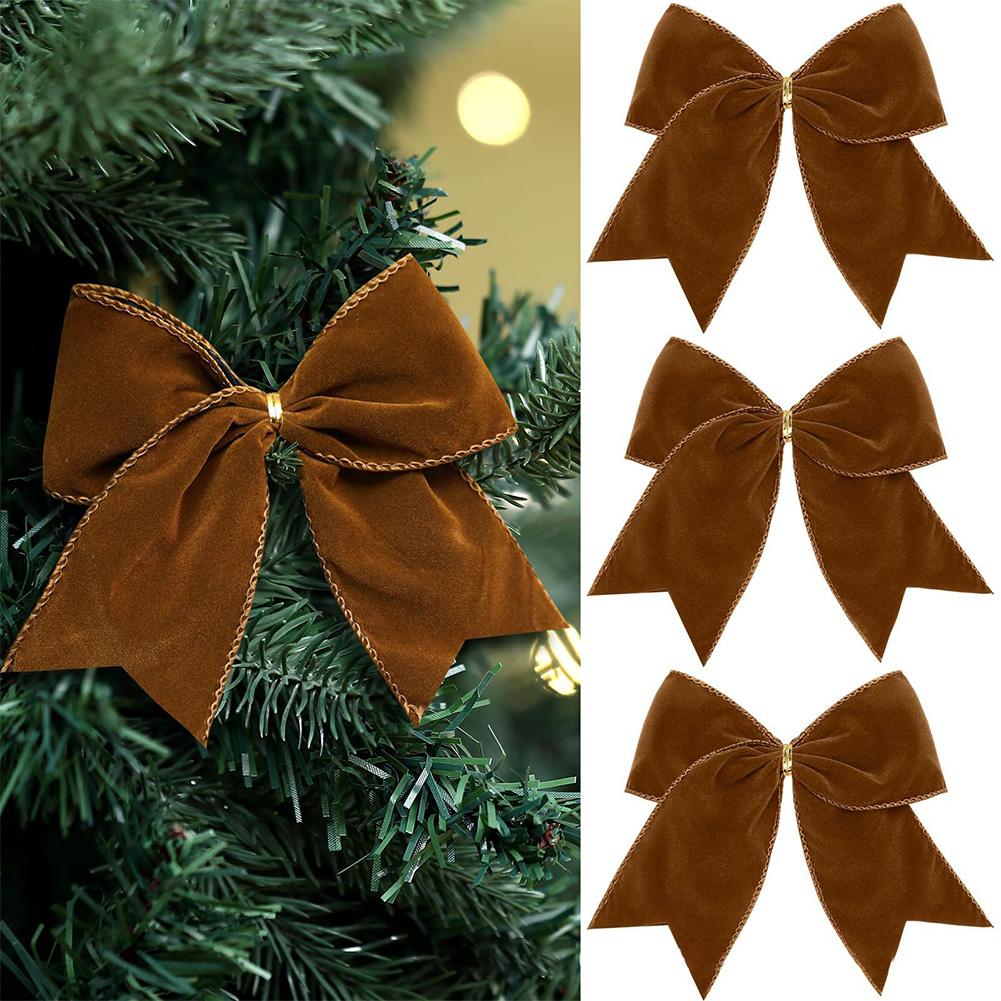 3pcs Christmas Retro Velvet Ribbon 15cm Large Bow Party Wreath Festival Decoration Home Arrangement Christmas Tree Ornament