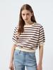 Renezmia Striped Crop Sweatshirt_Ivory