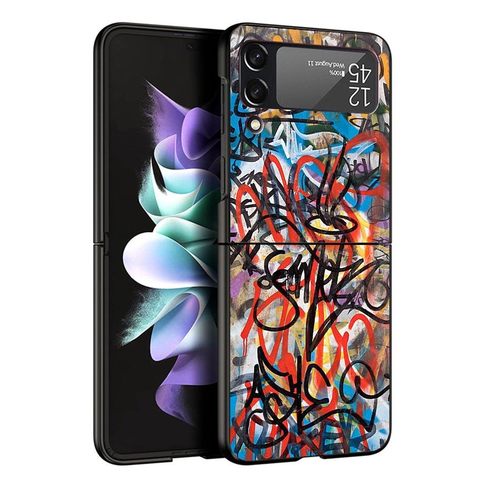 Graffiti Fashion Cool Case For Samsung Galaxy Z Flip 7 6 5 4 3 z Flip7 Flip6 Flip5 Flip4 5G Phone Cover Flip3 Folding Coque