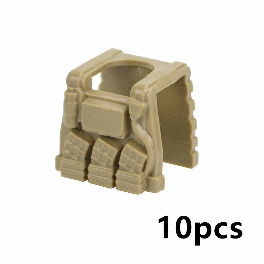 WW2 Militärzubehör Brick City Polizeikräfte Helm Rucksack Schwere Rüstung Weste Baustein Soldatenfiguren Waffe Kinderspielzeug