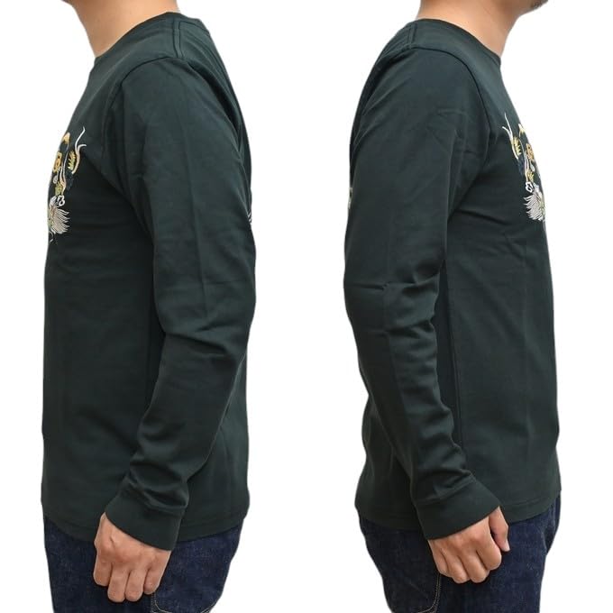 Tailor Toyo TT69470 Long sleeve embroidery Ska DRAGON Sukajan EMBROIDERED Taylor Toyo Tops T-shirt T-shirt (L)