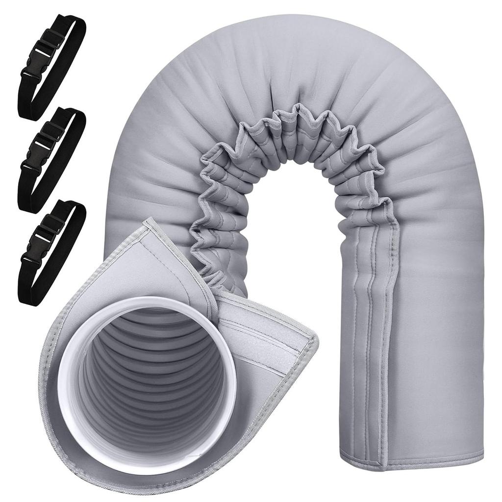 Portable AC Hose Insulation Sleeve With 3 Elastic Band Heat Insulation Duct Vent Cover Fits 5" And 9" Diameter Exhaust Hoses