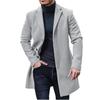 Trench da uomo autunno e inverno tinta unita, giacca a vento semplice con revers per giovani