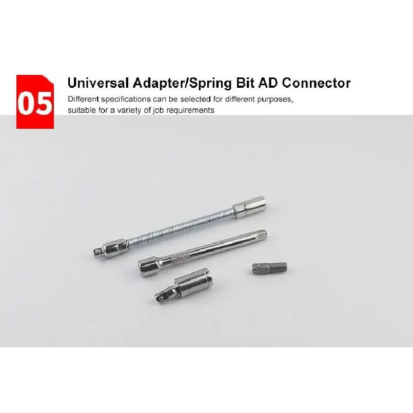 46Pcs Car Repair Tool Kit 1/4 Inch Socket Set Ratchet Torque Wrench Multifunctional Mechanical Auto Maintenance Combo
