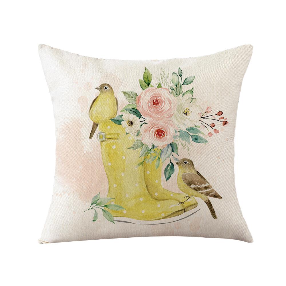 Aquarell Frühlings Kissenbezug Nordische Blume Heim Kissenbezug Polyester Schlafzimmer Sofa Kissenbezug