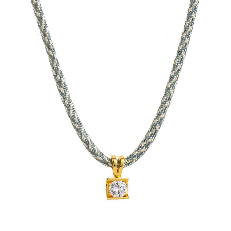 

Dopamine Woven Color Rope Zircon Necklace For Women Personalized Retro Style Jewelry Gifts