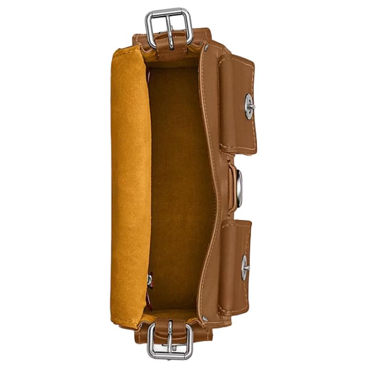 COACH TabbyCargo Natural Grain Leather Shoulder Bag Medium Womens Brown