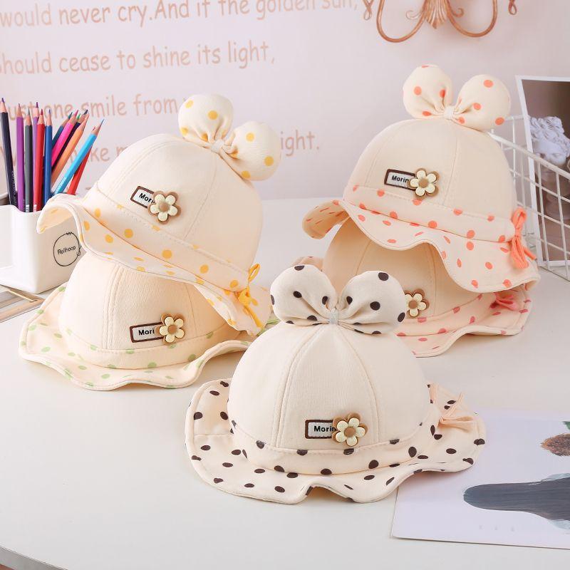 Baby Girl Autumn Spring Thickened Bucket Hat Cute Warm Adjustable Fisherman Hat For Infants Toddler Sun Protection Cap