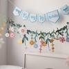 Double Sided Flower Leaves Garland Spring Theme Floral Hanging Flag  Festival Celebration