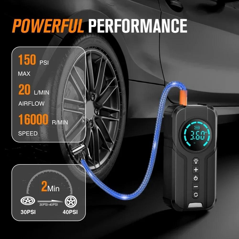 Portable Air Pump Digital Auto Car Inflator Tire Pump Portable Car Air Compressor for Motorcycles Bicycle Boat Tyre