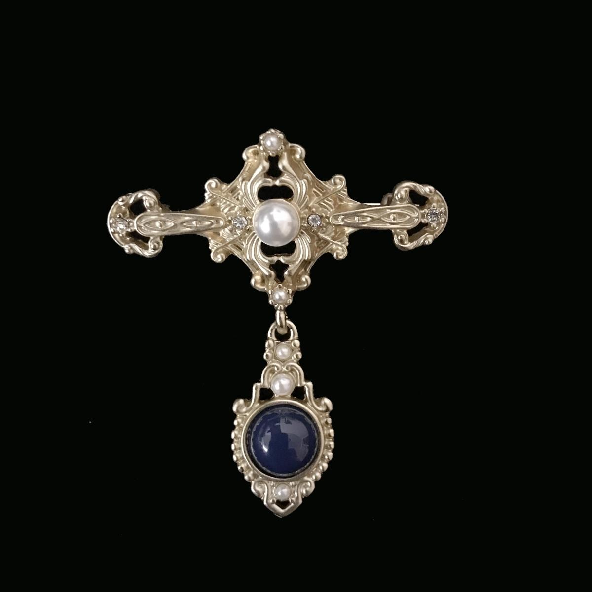 

Винтажный Дворцовый Стиль Женщины Девушки Мода Кристалл Крест Брошь Значки Дизайн Барокко Леди Банкет Вечеринка Булавка Ювелирные Изделия Пряжки