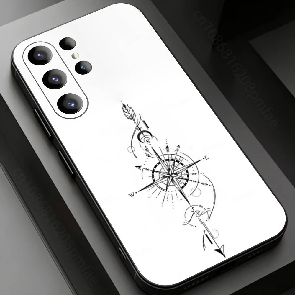 Compass Phone case for Samsung Galaxy S24,25,26,23 22,21,S20 Plus Ultra FE soft fundas cases