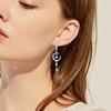 Twinkling Star Moon Floral Ear Studs With Micro Paved Zircon Accents And Lightweight Copper Construction