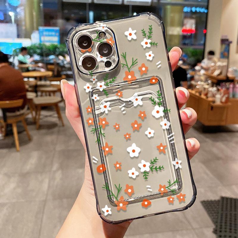 Card Phone Case for iPhone 11 13 XR 15 14 Pro Max iPhone 12 16 7 8 Plus XS Max Samsung S24 S23 A15 A55 A05 A54 Redmi 12 13C 13 9 Cartoon Protection