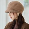 Autumn and Winter Women's Wool Thermal Hat Fashionable Velvet Thickened Large Head Circumference Wool Knitted Hat