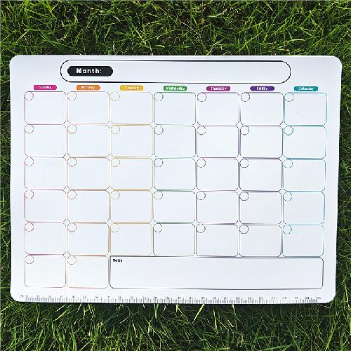 28*21cm Magnetic Refrigerator Sticker Calendar Magnetic Whiteboard Wall Sticker Learning Month Plan