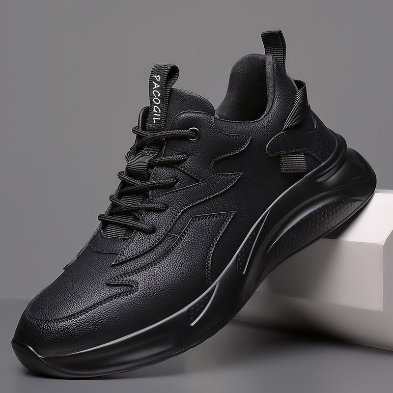 Autumn and winter new fashion men s shoes versatile casual shoes leather shoes single cotton piled thickened leather shoes cotton shoes 39