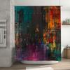 Abstract Bathroom Decor Shower Curtain With Cityscape Art For Bathrooms Home Decor Multicolor