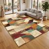 Warmtoniger Retro Geometrischer Stil Waschbarer Weicher Teppich Dekoration Wohnzimmer Rutschfester Teppich Große Fläche Faltbare Kaffeetisch-Matten