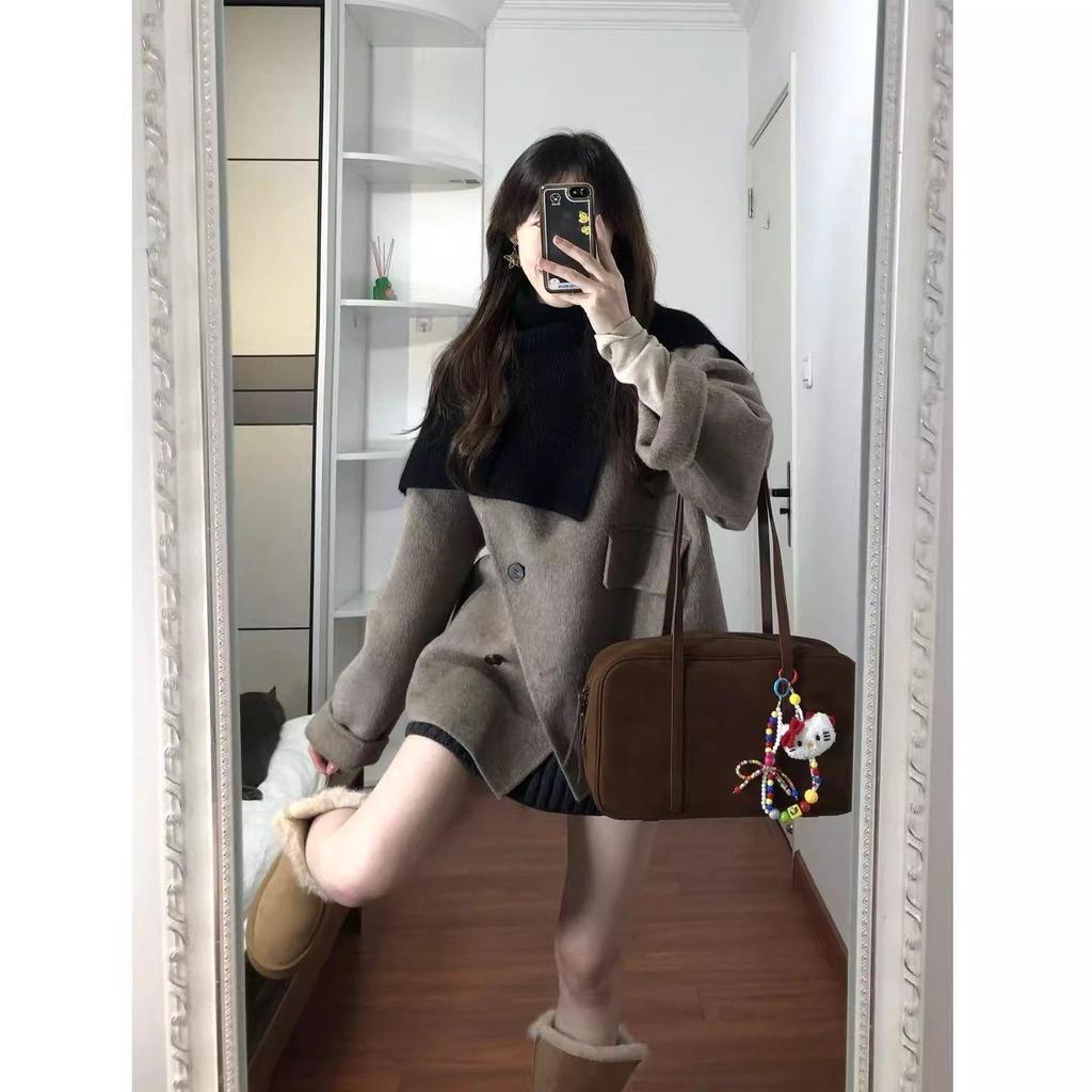 2025 New Arrival Women's Short Woolen Coat - Korean Style Winter Jacket with Thick High-End Feel