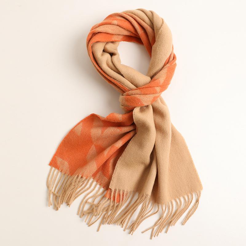 

Autumn and winter new wool jacquard thousand bird grid autumn and winter unisex color matching warm scarf winter neck shawl