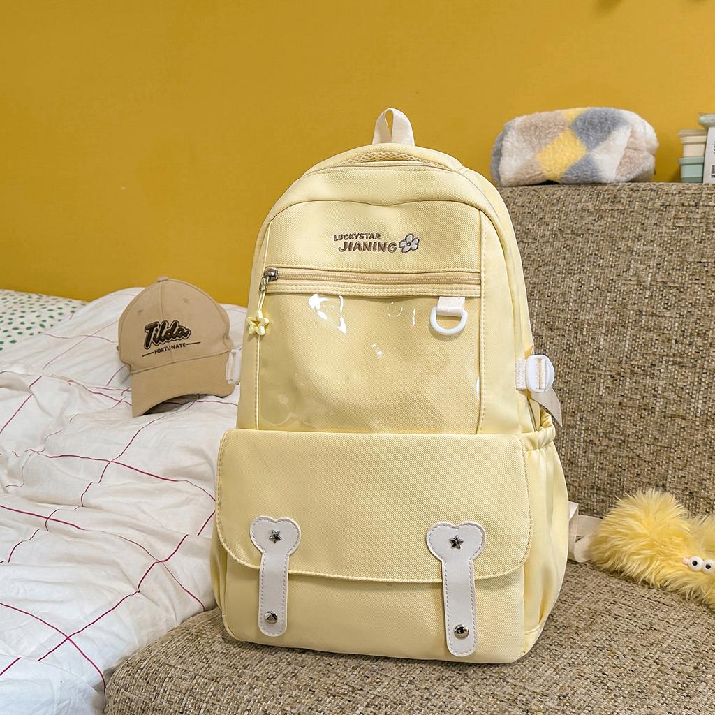 Schoolbagins Simple and Versatile Class Backpack Female, High School Student, Junior High School Student School Bag Large Capacity Lightweight Burden