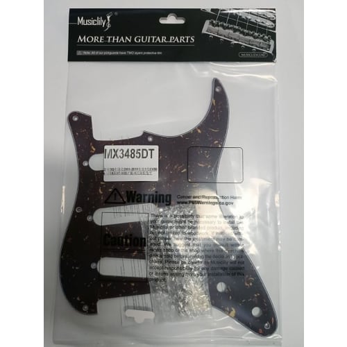 Musiclily Pro 8-Hole ST Stratocaster Pickguard, SSS, 4-Piece, Brown Tortoiseshell, for 2008-2019 China-Made Squier Classic Vibe SQ CV 50s Reissue Vint